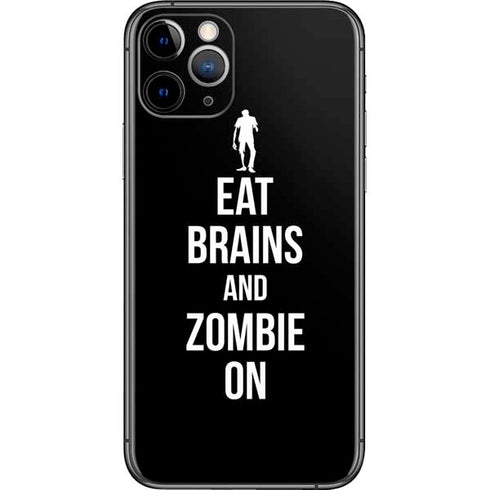 Eat Brains and Zombie On Black iPhone 11 Pro Skin