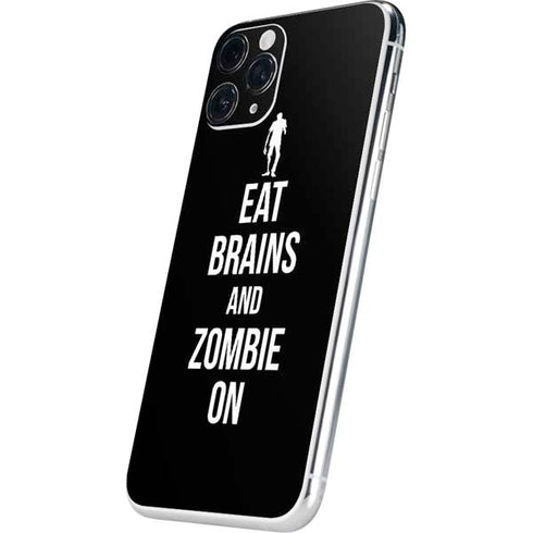 Eat Brains and Zombie On Black iPhone 11 Pro Skin