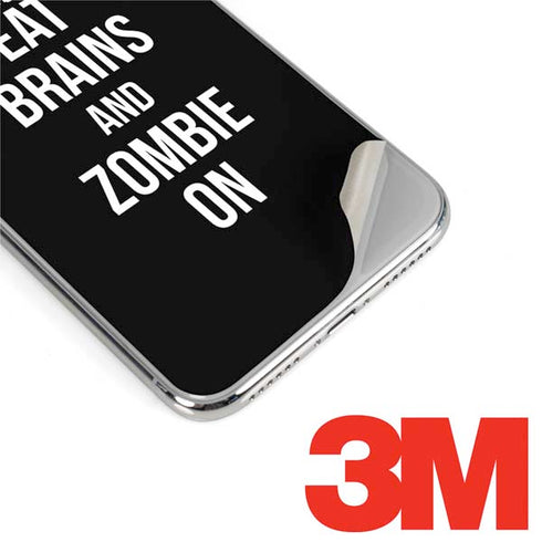 Eat Brains and Zombie On Black iPhone 11 Pro Skin