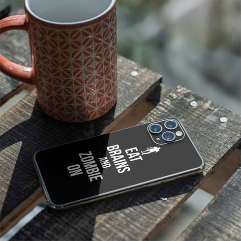 Eat Brains and Zombie On Black iPhone 11 Pro Skin