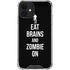 Eat Brains and Zombie On Black iPhone 12 Clear Case