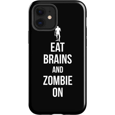 Eat Brains and Zombie On Black iPhone 12 Impact Case