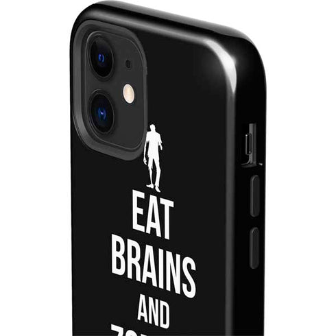 Eat Brains and Zombie On Black iPhone 12 Mini Impact Case