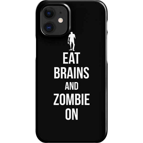 Eat Brains and Zombie On Black iPhone 12 Mini Lite Case