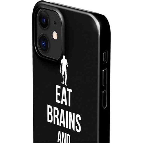 Eat Brains and Zombie On Black iPhone 12 Mini Lite Case