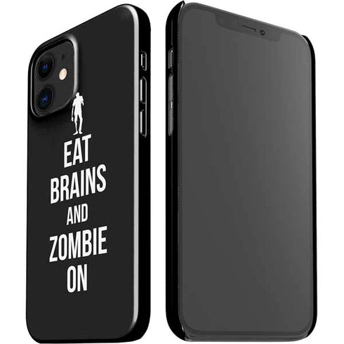 Eat Brains and Zombie On Black iPhone 12 Mini Lite Case