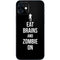 Eat Brains and Zombie On Black iPhone 12 Mini Skin