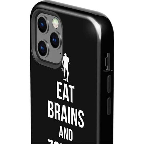 Eat Brains and Zombie On Black iPhone 12 Pro Impact Case