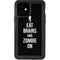 Eat Brains and Zombie On Black iPhone 12 Waterproof Case