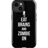 Eat Brains and Zombie On Black iPhone 15 Plus Impact Case