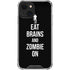 Eat Brains and Zombie On Black iPhone 14 Plus Clear Case