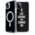 Eat Brains and Zombie On Black iPhone 15 Plus MagSafe Case