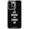 Eat Brains and Zombie On Black iPhone 15 Pro Clear Case