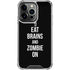 Eat Brains and Zombie On Black iPhone 15 Pro Clear Case