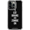 Eat Brains and Zombie On Black iPhone 14 Pro Clear Case