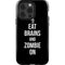 Eat Brains and Zombie On Black iPhone 14 Pro Impact Case