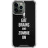 Eat Brains and Zombie On Black iPhone 14 Pro Max Clear Case