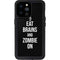 Eat Brains and Zombie On Black iPhone 14 Pro Max Waterproof Case