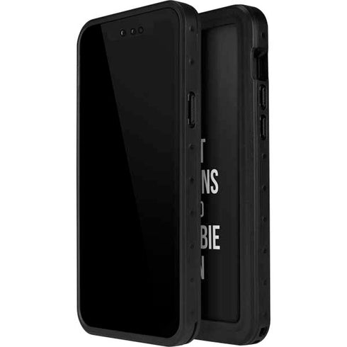 Eat Brains and Zombie On Black iPhone 14 Pro Max Waterproof Case