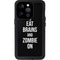 Eat Brains and Zombie On Black iPhone 14 Pro Waterproof Case