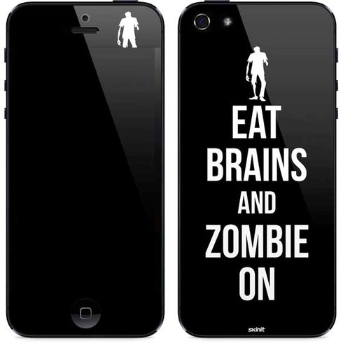 Eat Brains and Zombie On Black iPhone 5/5s/5SE Skin