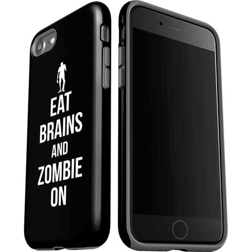 Eat Brains and Zombie On Black iPhone SE (2nd & 3rd Gen) Pro Case