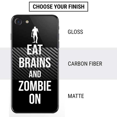 Eat Brains and Zombie On Black iPhone SE (2nd & 3rd Gen) Skin