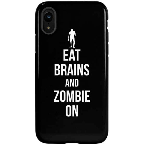 Eat Brains and Zombie On Black iPhone XR Pro Case