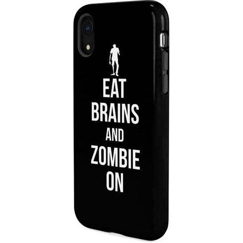 Eat Brains and Zombie On Black iPhone XR Pro Case