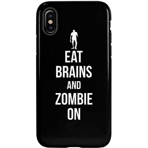 Eat Brains and Zombie On Black iPhone XS Pro Case