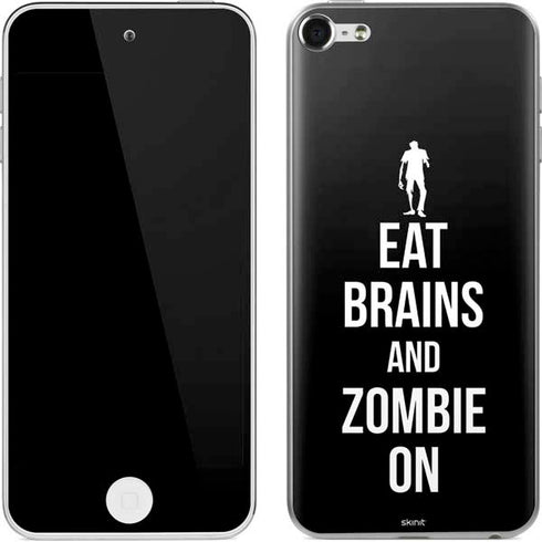 Eat Brains and Zombie On Black Apple iPod Skin