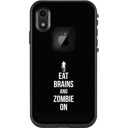 Eat Brains and Zombie On Black LifeProof Fre iPhone Skin