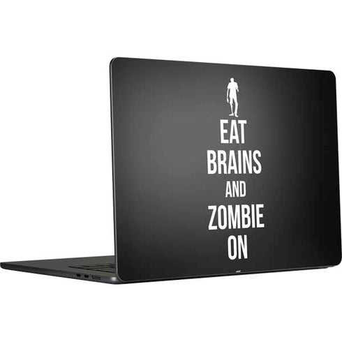 Eat Brains and Zombie On Black MacBook Air 15 in (2023) Skin