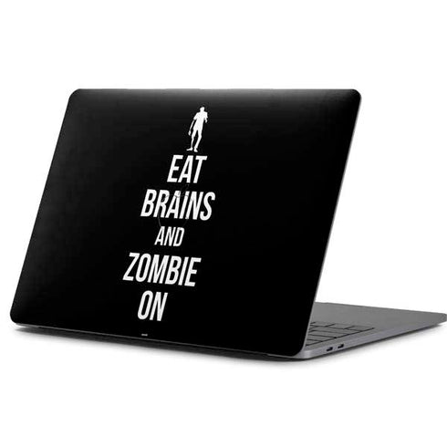 Eat Brains and Zombie On Black Apple MacBook Pro 13-inch Skin