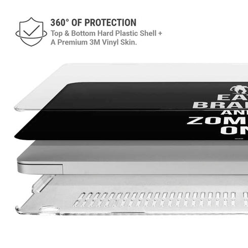 Eat Brains and Zombie On Black MacBook Pro 13in (2020) Case plus Skin