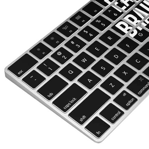 Eat Brains and Zombie On Black Magic Keyboard Skin