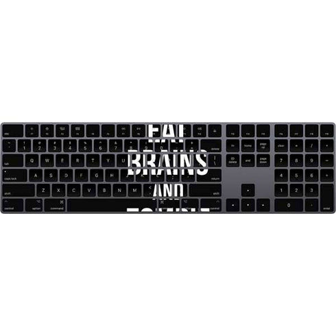 Eat Brains and Zombie On Black Magic Keyboard with Numeric Keypad Skin