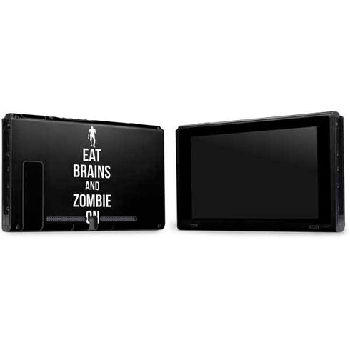 Eat Brains and Zombie On Black Nintendo Switch Bundle Skin