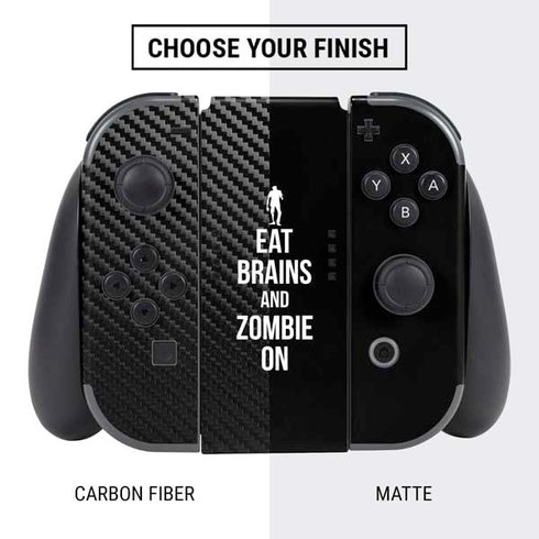 Eat Brains and Zombie On Black Nintendo Switch Bundle Skin
