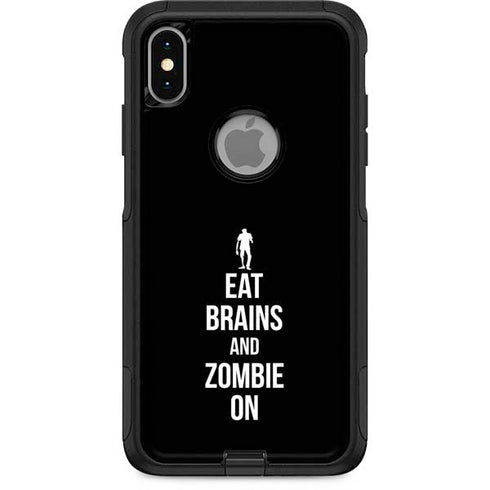 Eat Brains and Zombie On Black Otterbox Commuter iPhone Skin