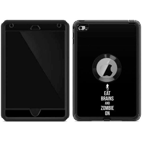 Eat Brains and Zombie On Black Otterbox Defender iPad Skin