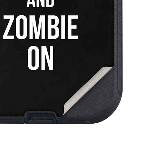 Eat Brains and Zombie On Black Otterbox Defender iPhone Skin