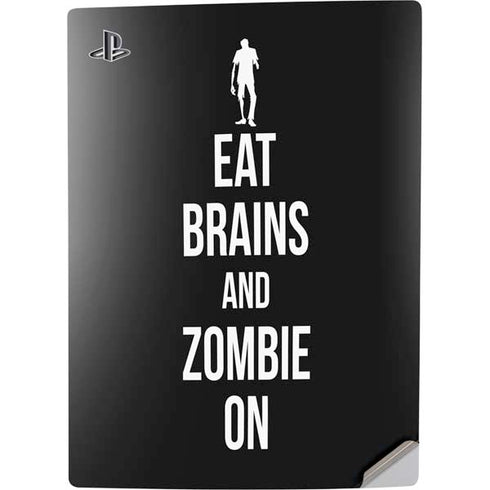 Eat Brains and Zombie On Black PS5 Digital Edition Console Skin