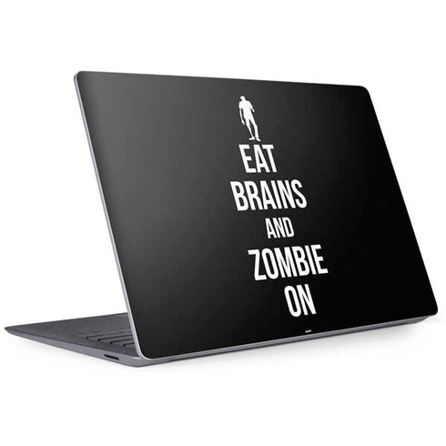Eat Brains and Zombie On Black Surface Laptop 3 13.5in Skin