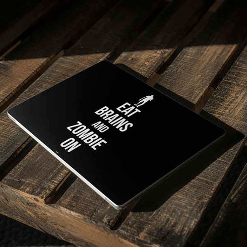 Eat Brains and Zombie On Black Surface Laptop 3 13.5in Skin