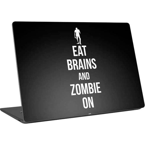 Eat Brains and Zombie On Black Surface Laptop 4 15in Skin
