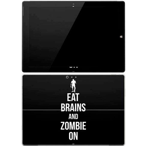 Eat Brains and Zombie On Black Surface Pro 3 Skin