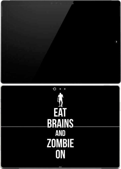 Eat Brains and Zombie On Black Surface Pro 4 Skin