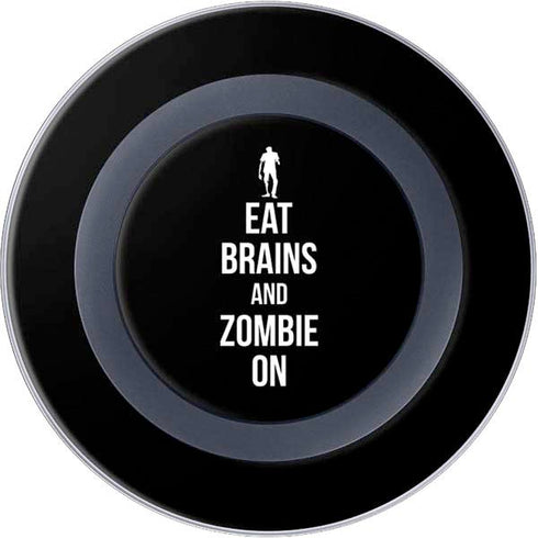 Eat Brains and Zombie On Black Wireless Charger Skin
