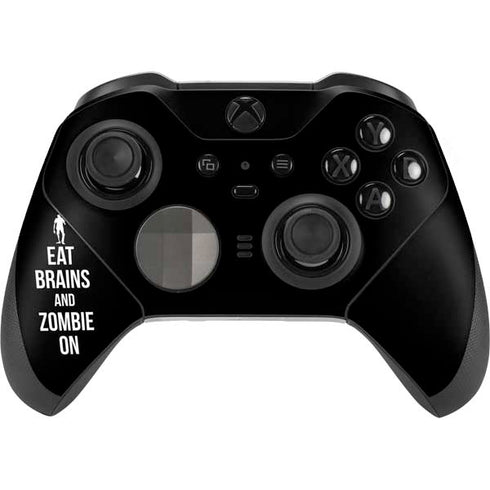 Eat Brains and Zombie On Black Xbox Elite Wireless Controller Series 2 Skin